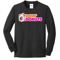 Doin Donuts Racing Fast Car Kids Long Sleeve Shirt