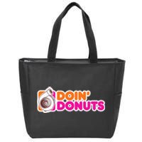 Doin Donuts Racing Fast Car Zip Tote Bag