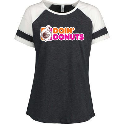 Doin Donuts Racing Fast Car Enza Ladies Jersey Colorblock Tee