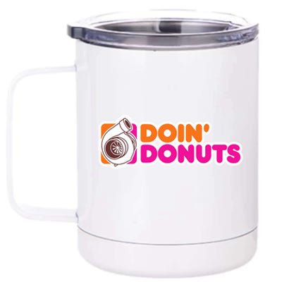 Doin Donuts Racing Fast Car 12 oz Stainless Steel Tumbler Cup