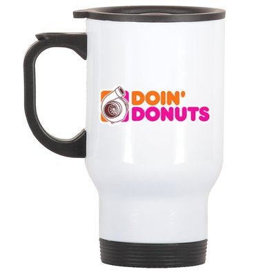 Doin Donuts Racing Fast Car Stainless Steel Travel Mug