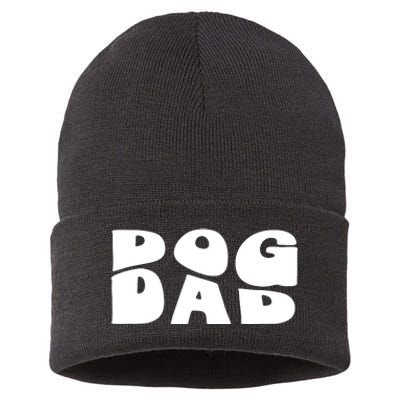 Dog Dad Retro Funny Pod Sustainable Knit Beanie