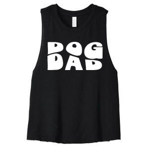 Dog Dad Retro Funny Pod Women's Racerback Cropped Tank