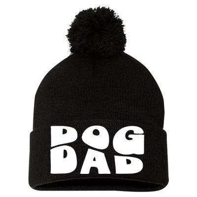 Dog Dad Retro Funny Pod Pom Pom 12in Knit Beanie