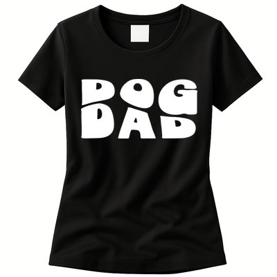 Dog Dad Retro Funny Pod Womens T-Shirt