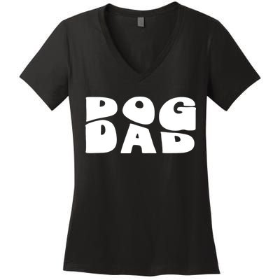 Dog Dad Retro Funny Pod Women's V-Neck T-Shirt