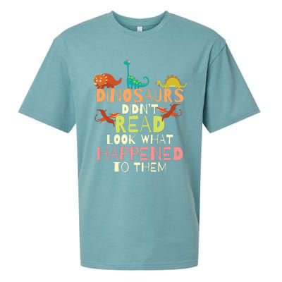 Dinosaurs Didnt Read Look What Happened To Them Teacher Sueded Cloud Jersey T-Shirt