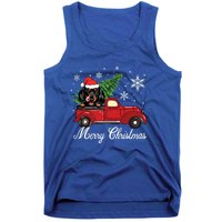 Dachshund Dog Riding Red Truck Christmas Decorations Pajama Gift Tank Top