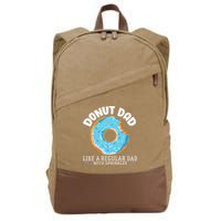 Donut Dad Regular Dad With Sprinkles Father's Day Cotton Canvas Backpack