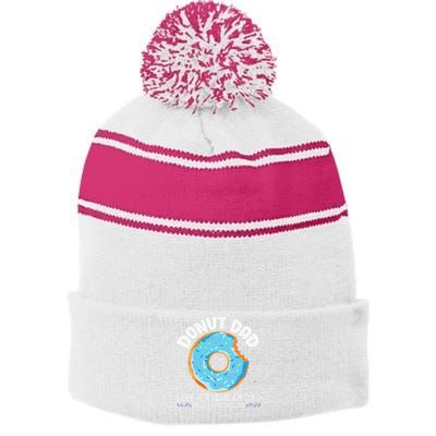 Donut Dad Regular Dad With Sprinkles Father's Day Stripe Pom Pom Beanie