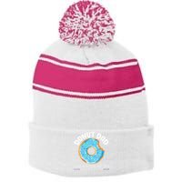 Donut Dad Regular Dad With Sprinkles Father's Day Stripe Pom Pom Beanie