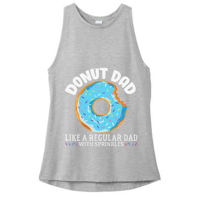 Donut Dad Regular Dad With Sprinkles Father's Day Ladies PosiCharge Tri-Blend Wicking Tank