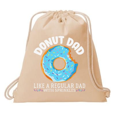 Donut Dad Regular Dad With Sprinkles Father's Day Drawstring Bag