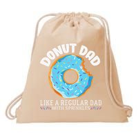 Donut Dad Regular Dad With Sprinkles Father's Day Drawstring Bag