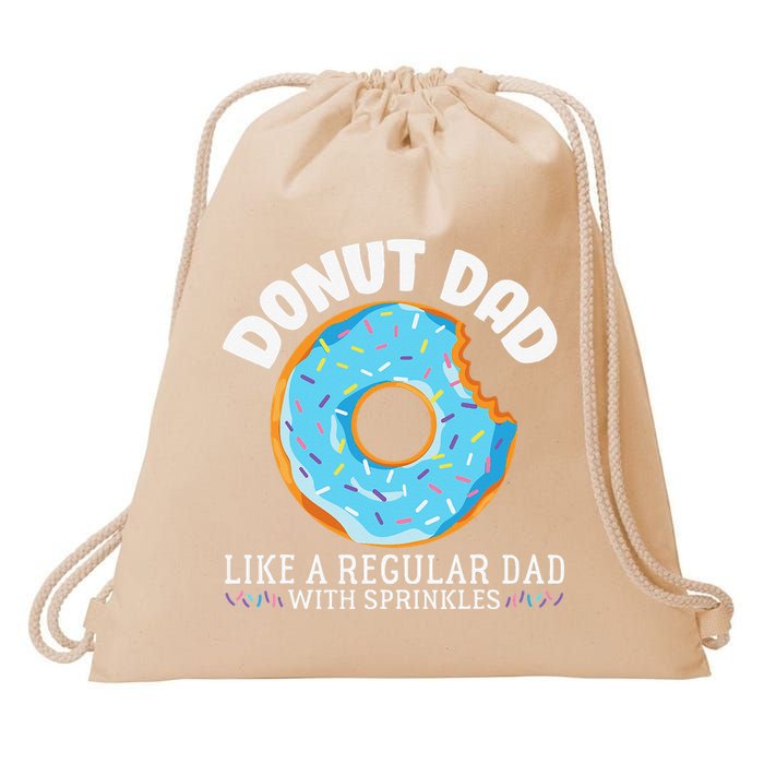 Donut Dad Regular Dad With Sprinkles Father's Day Drawstring Bag
