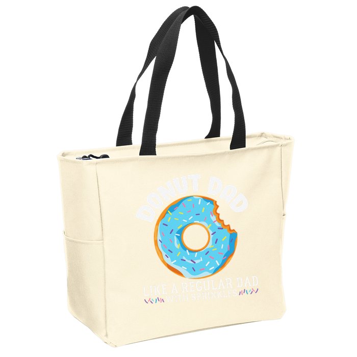 Donut Dad Regular Dad With Sprinkles Father's Day Zip Tote Bag