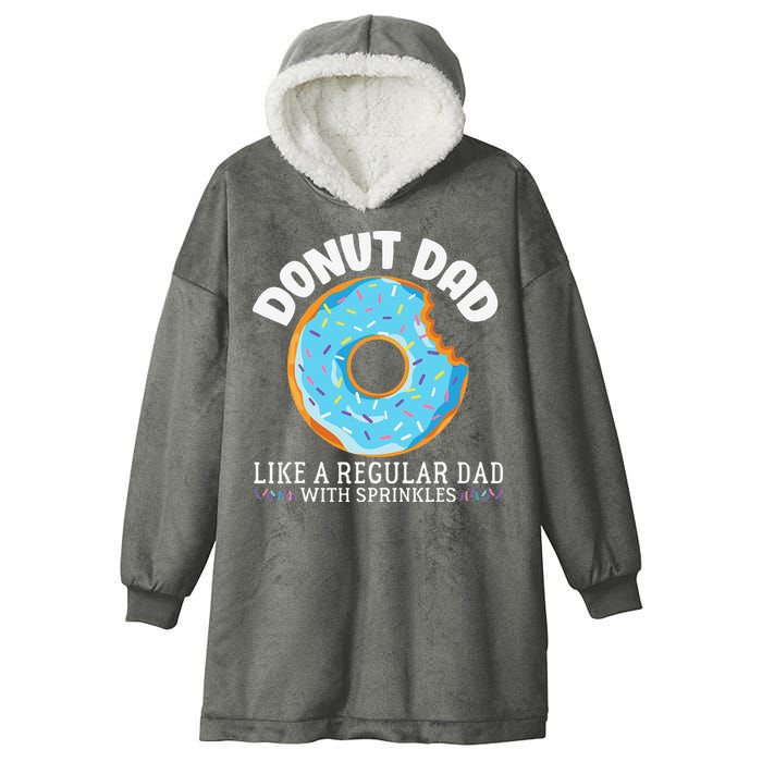 Donut Dad Regular Dad With Sprinkles Father's Day Hooded Wearable Blanket