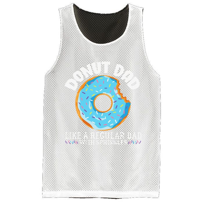 Donut Dad Regular Dad With Sprinkles Father's Day Mesh Reversible Basketball Jersey Tank