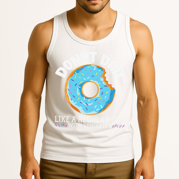 Donut Dad Regular Dad With Sprinkles Father's Day Tank Top