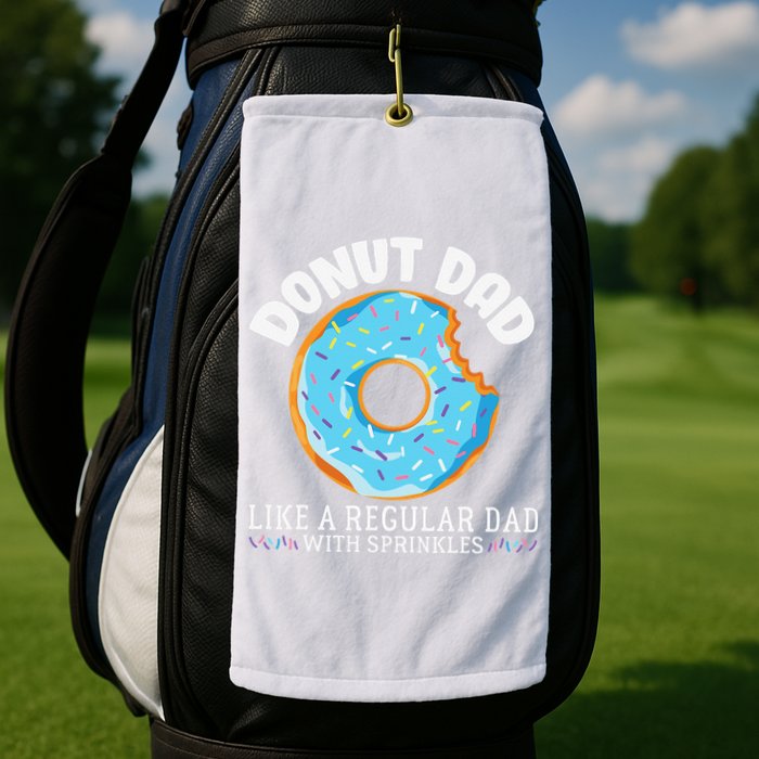 Donut Dad Regular Dad With Sprinkles Father's Day Golf Towel