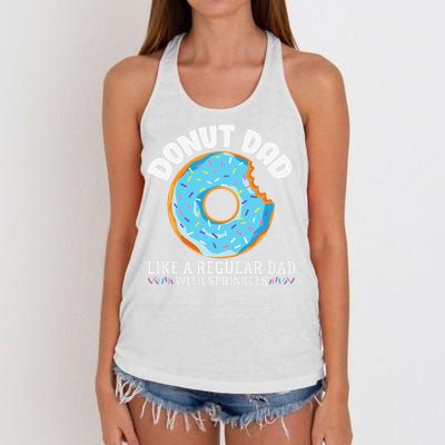 Donut Dad Regular Dad With Sprinkles Father's Day Women's Knotted Racerback Tank