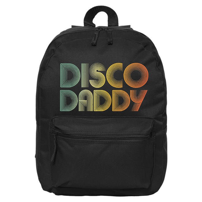Disco Daddy Retro 60s 70s Party Costume Dad Fathers Day 16 in Basic Backpack