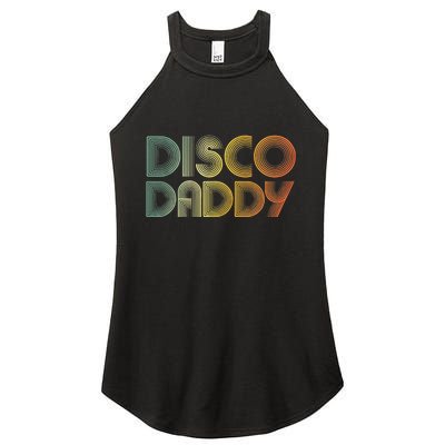 Disco Daddy Retro 60s 70s Party Costume Dad Fathers Day Women's Perfect Tri Rocker Tank
