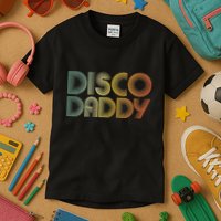 Disco Daddy Retro 60s 70s Party Costume Dad Fathers Day Kids T-Shirt