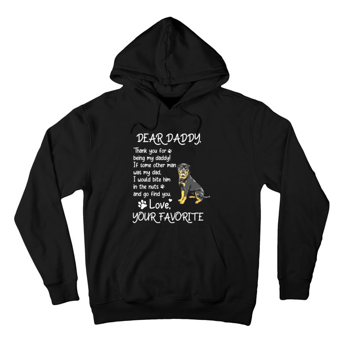 Dear Daddy Rottweiler Dog Dad Fathers Day Hoodie