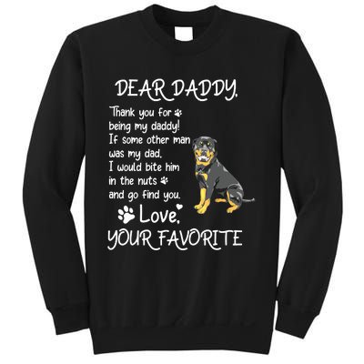 Dear Daddy Rottweiler Dog Dad Fathers Day Sweatshirt