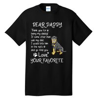 Dear Daddy Rottweiler Dog Dad Fathers Day Tall T-Shirt