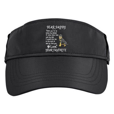 Dear Daddy Rottweiler Dog Dad Fathers Day Adult Drive Performance Visor