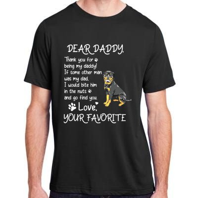 Dear Daddy Rottweiler Dog Dad Fathers Day Adult ChromaSoft Performance T-Shirt