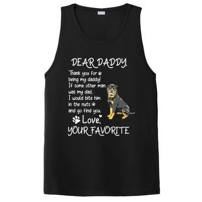 Dear Daddy Rottweiler Dog Dad Fathers Day PosiCharge Competitor Tank