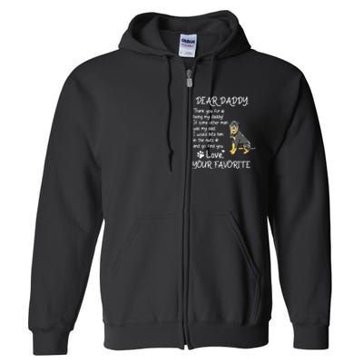 Dear Daddy Rottweiler Dog Dad Fathers Day Full Zip Hoodie