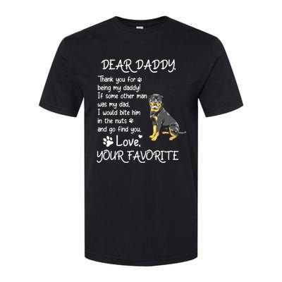 Dear Daddy Rottweiler Dog Dad Fathers Day Softstyle® CVC T-Shirt