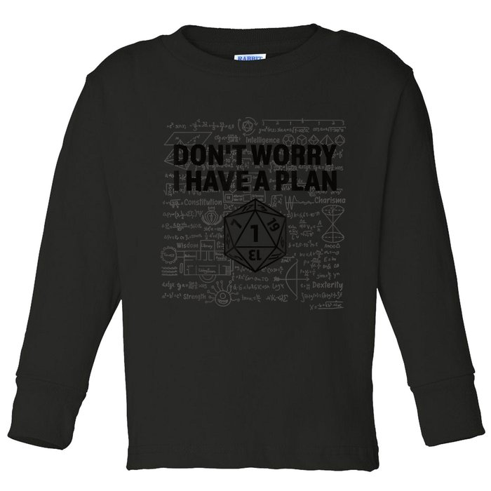 D20 Dice Roll 1 Funny Dungeon Gamer Critical Fail Dragon Toddler Long Sleeve Shirt