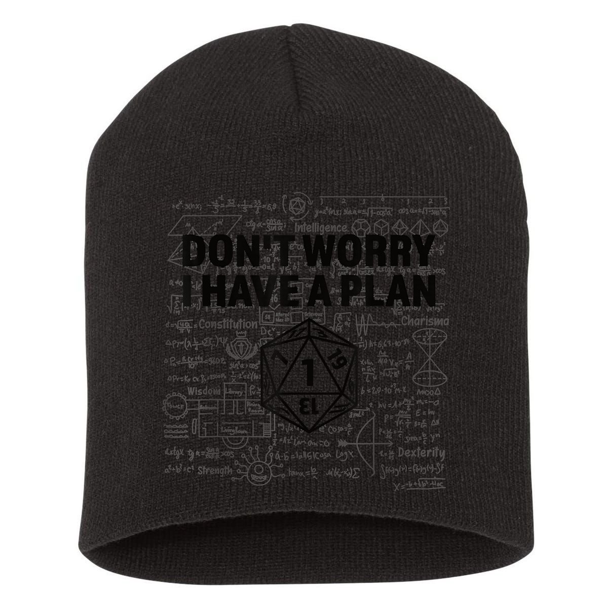 D20 Dice Roll 1 Funny Dungeon Gamer Critical Fail Dragon Short Acrylic Beanie