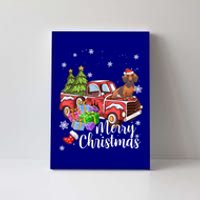 Dachshund Dog Riding Red Truck Christmas Decorations Pajama Gift Canvas