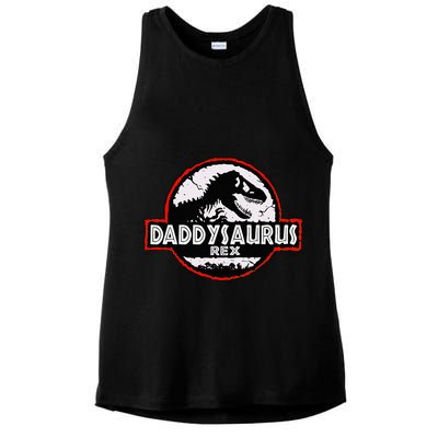 Dinosaur Daddysaurus Rex Father Day For Dad Funny Gifts Idea Ladies PosiCharge Tri-Blend Wicking Tank
