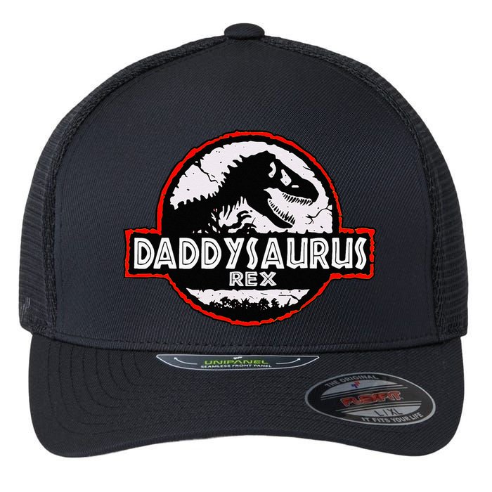 Dinosaur Daddysaurus Rex Father Day For Dad Funny Gifts Idea Flexfit Unipanel Trucker Cap