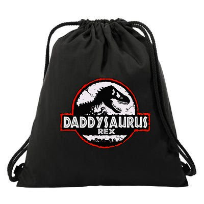 Dinosaur Daddysaurus Rex Father Day For Dad Funny Gifts Idea Drawstring Bag