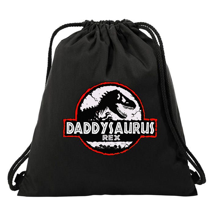 Dinosaur Daddysaurus Rex Father Day For Dad Funny Gifts Idea Drawstring Bag