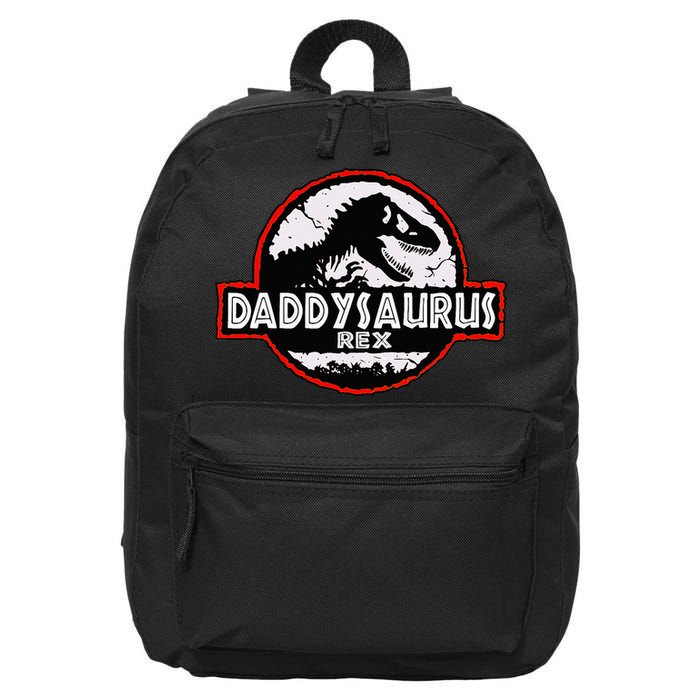 Dinosaur Daddysaurus Rex Father Day For Dad Funny Gifts Idea 16 in Basic Backpack