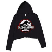 Dinosaur Daddysaurus Rex Father Day For Dad Funny Gifts Idea Crop Fleece Hoodie