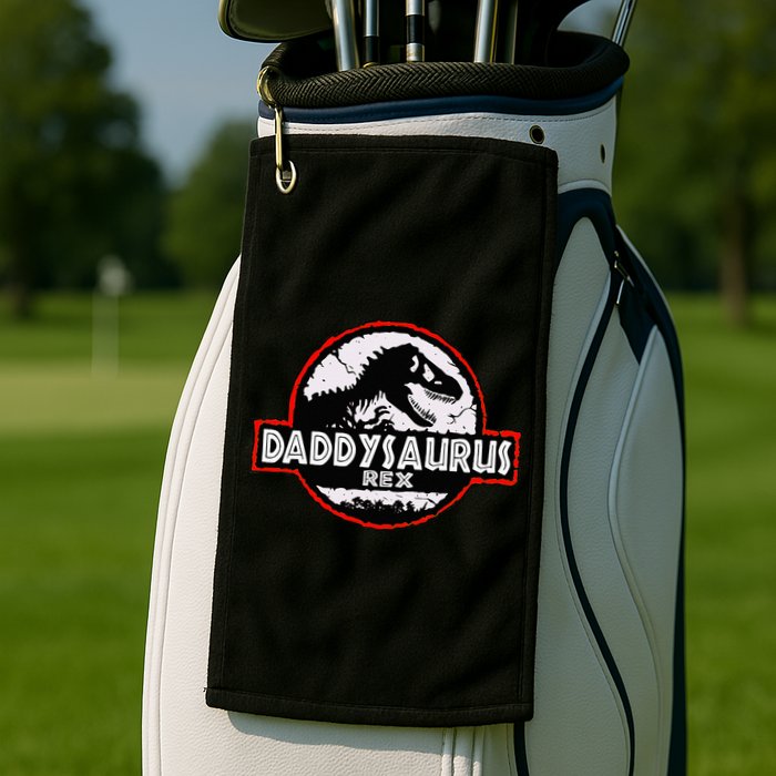 Dinosaur Daddysaurus Rex Father Day For Dad Funny Gifts Idea Golf Towel