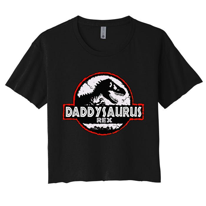 Dinosaur Daddysaurus Rex Father Day For Dad Funny Gifts Idea Crop Top