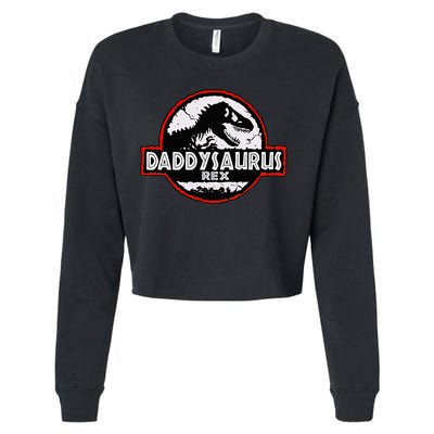 Dinosaur Daddysaurus Rex Father Day For Dad Funny Gifts Idea Cropped Pullover Crew