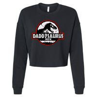Dinosaur Daddysaurus Rex Father Day For Dad Funny Gifts Idea Cropped Pullover Crew