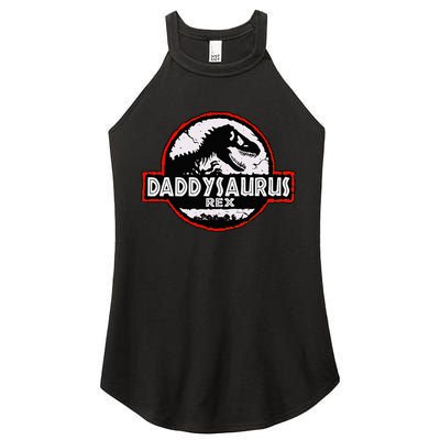 Dinosaur Daddysaurus Rex Father Day For Dad Funny Gifts Idea Women's Perfect Tri Rocker Tank